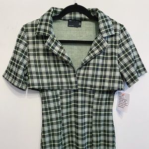 ASOS overlayer blazer mini dress in bright green check